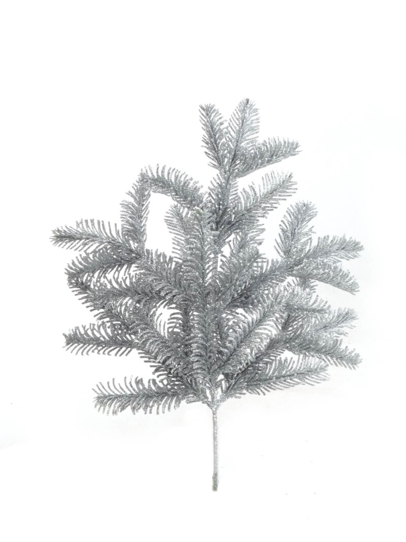 Set of 60: Silver Glitter Pine Picks | 16-Inch | Decorative Picks | DIY Arts &#x26; Crafts | Winter-Themed Accents | Party &#x26; Event | Home &#x26; Office Decor