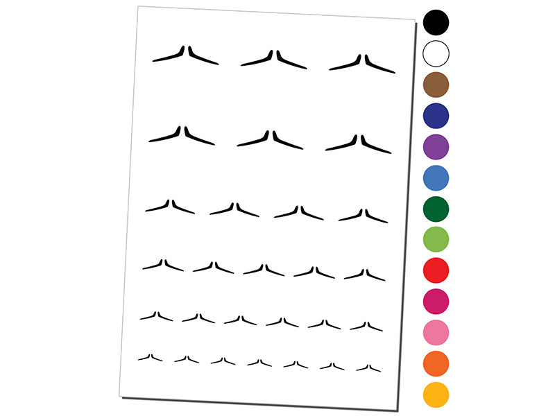 Pencil Mustache Moustache Silhouette Temporary Tattoo Water Resistant Fake Body Art Set Collection