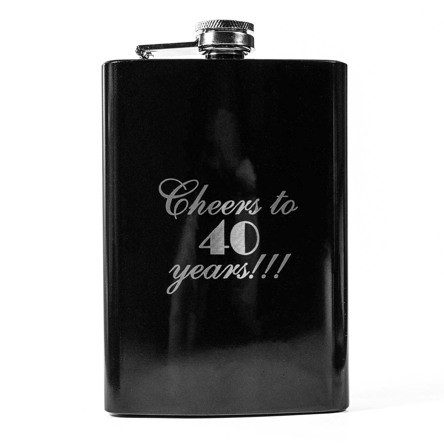 8oz BLACK Cheers to 40 Years Flask 8oz BLACK Cheers to 40 Years Flask