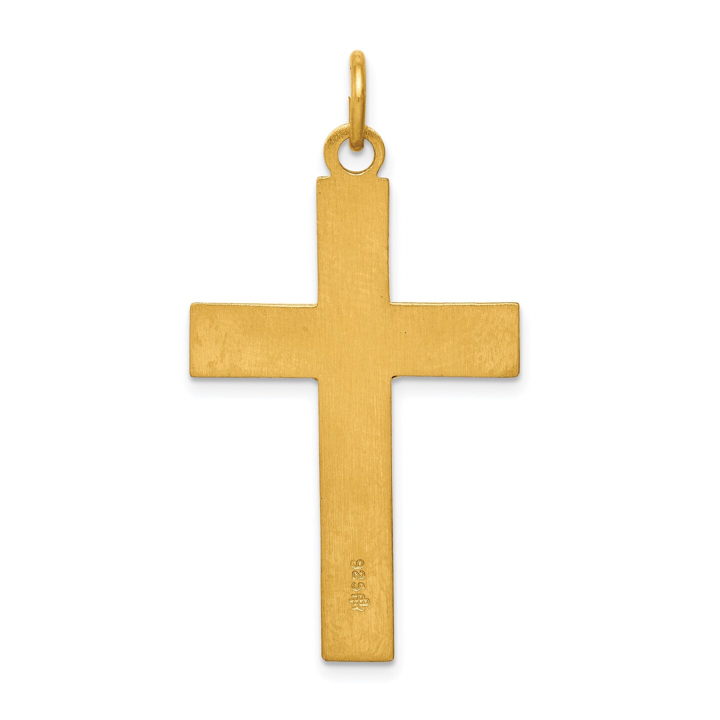 Silver Gold Plated INRI Crucifix Pendant Jewerly 72.8mm x 39.8mm