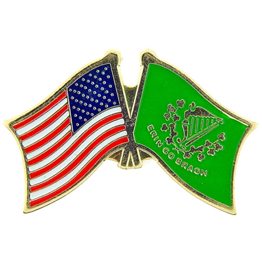 American &#x26; Irish Flags Pin 1&#x22;