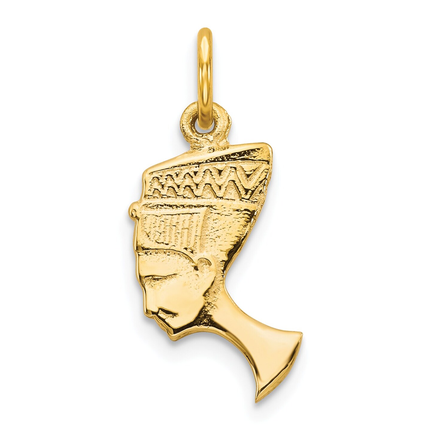 10K Yellow Gold Queen Nefertiti Charm Jewelry 20mm x 9mm