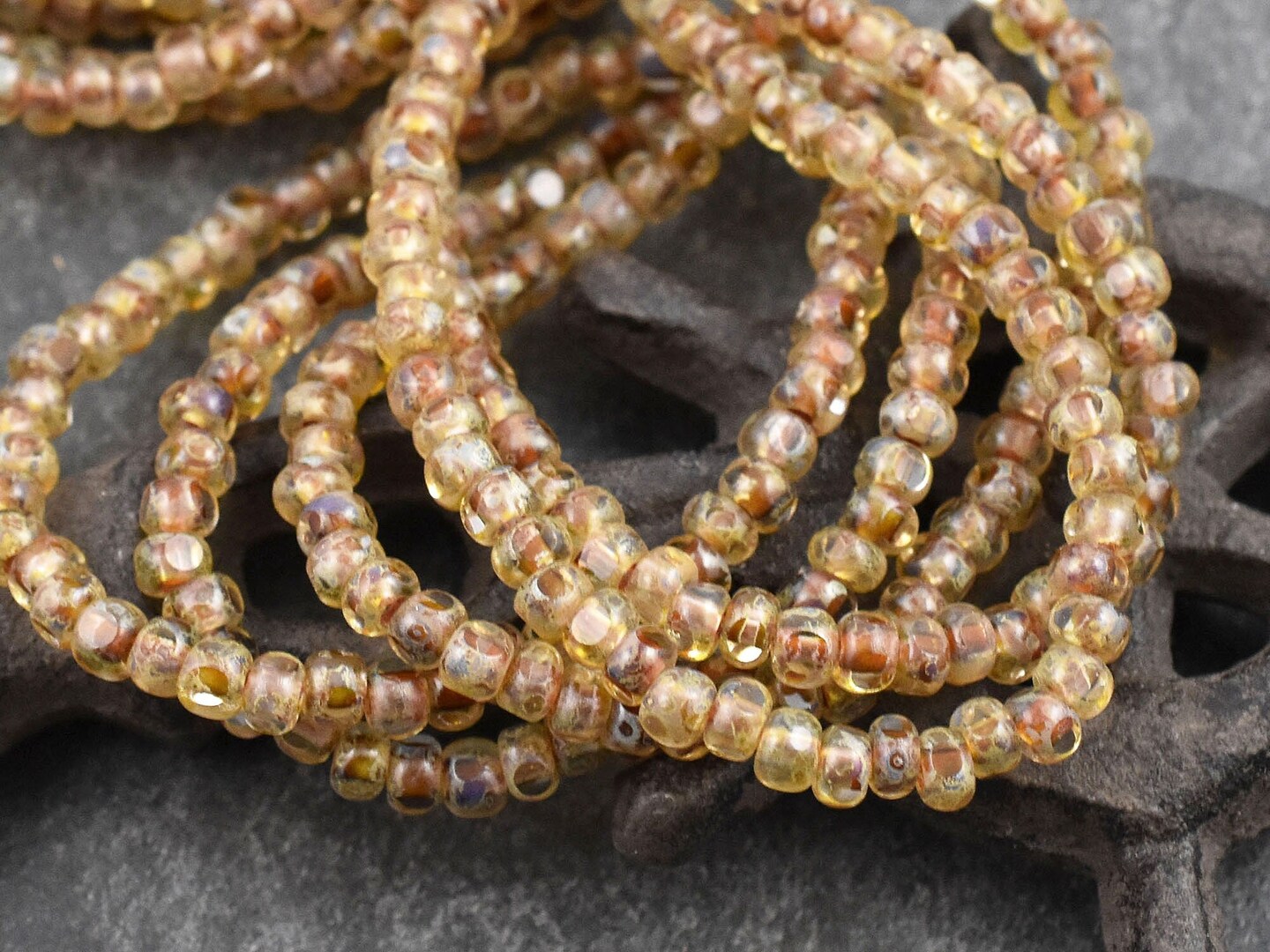 *50* 4x3mm Crystal Picasso Trica Beads