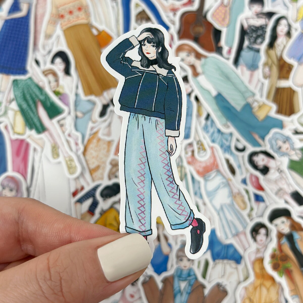 Wrapables Fashion Women People Vinyl Stickers for Scrapbooking, Journaling, Water Bottles