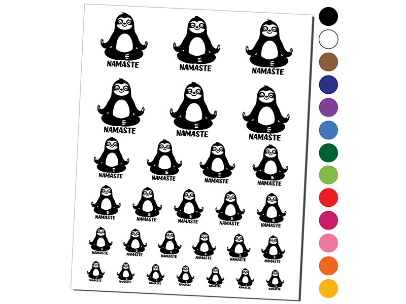 Yoga Sloth Namaste Temporary Tattoo Water Resistant Fake Body Art Set Collection