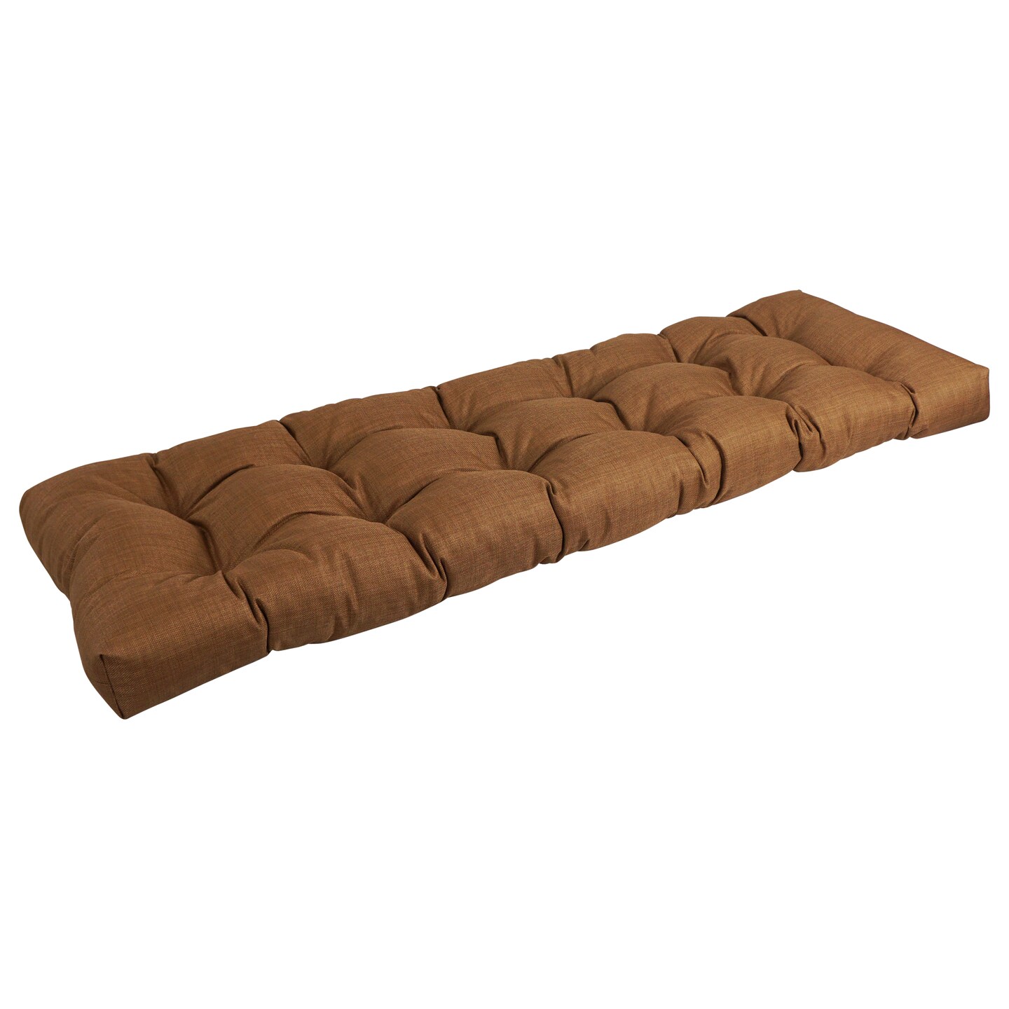 55-inch by 19-inch Tufted Solid Outdoor Spun Polyester Loveseat Cushion Brown-Color