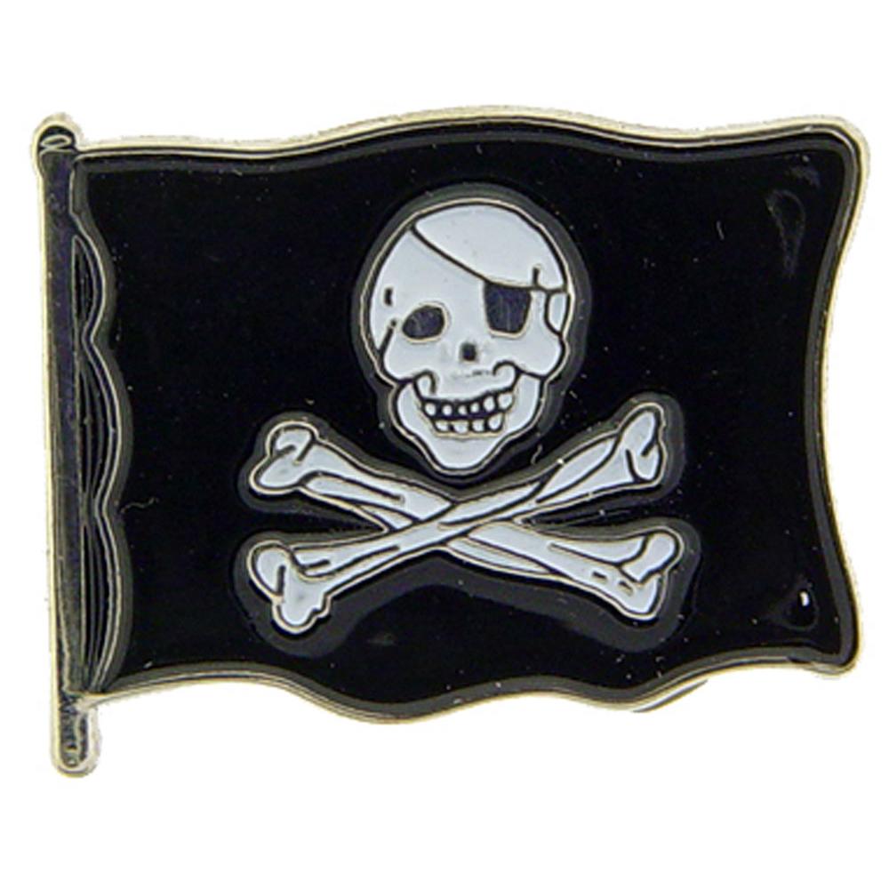 Skull &#x26; Crossbones Pirate Flag Pin 1&#x22;
