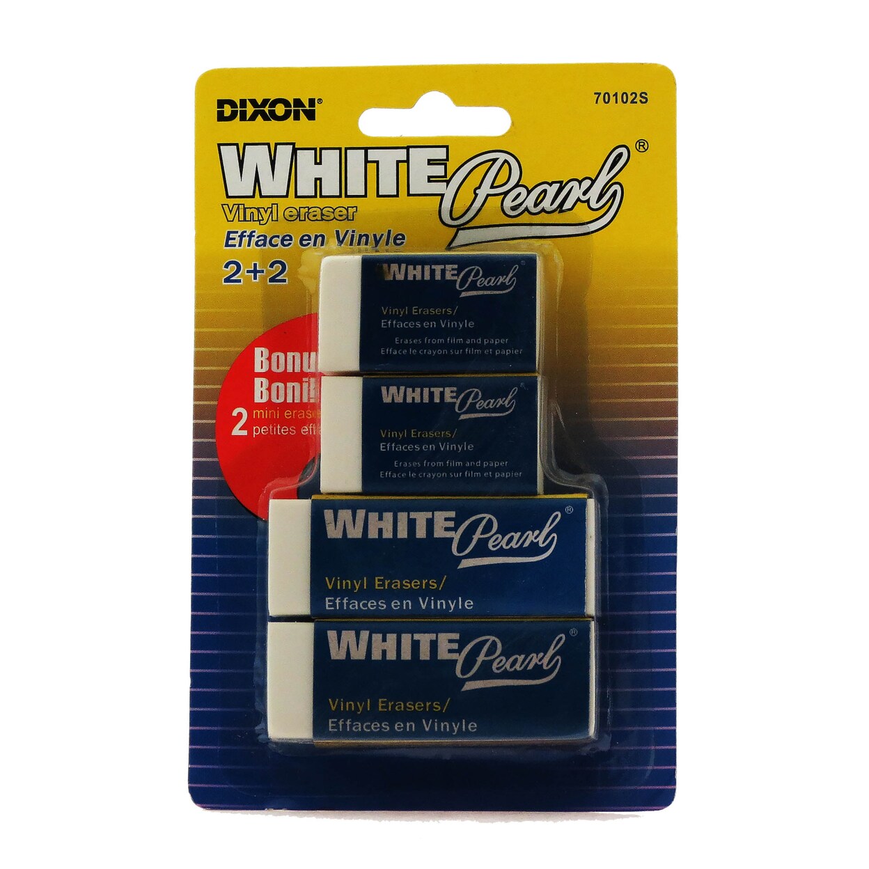 Dixon Vinyl Eraser White Pearl 2+2