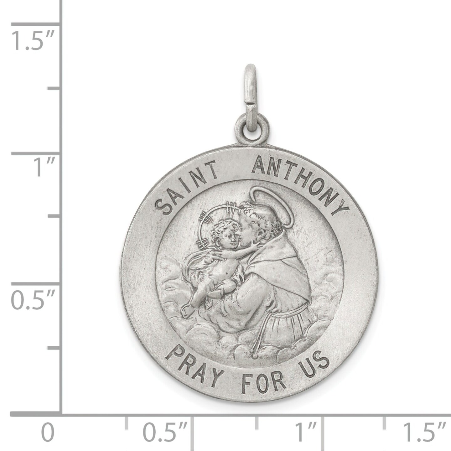 Sterling Silver Saint Anthony Round Medal