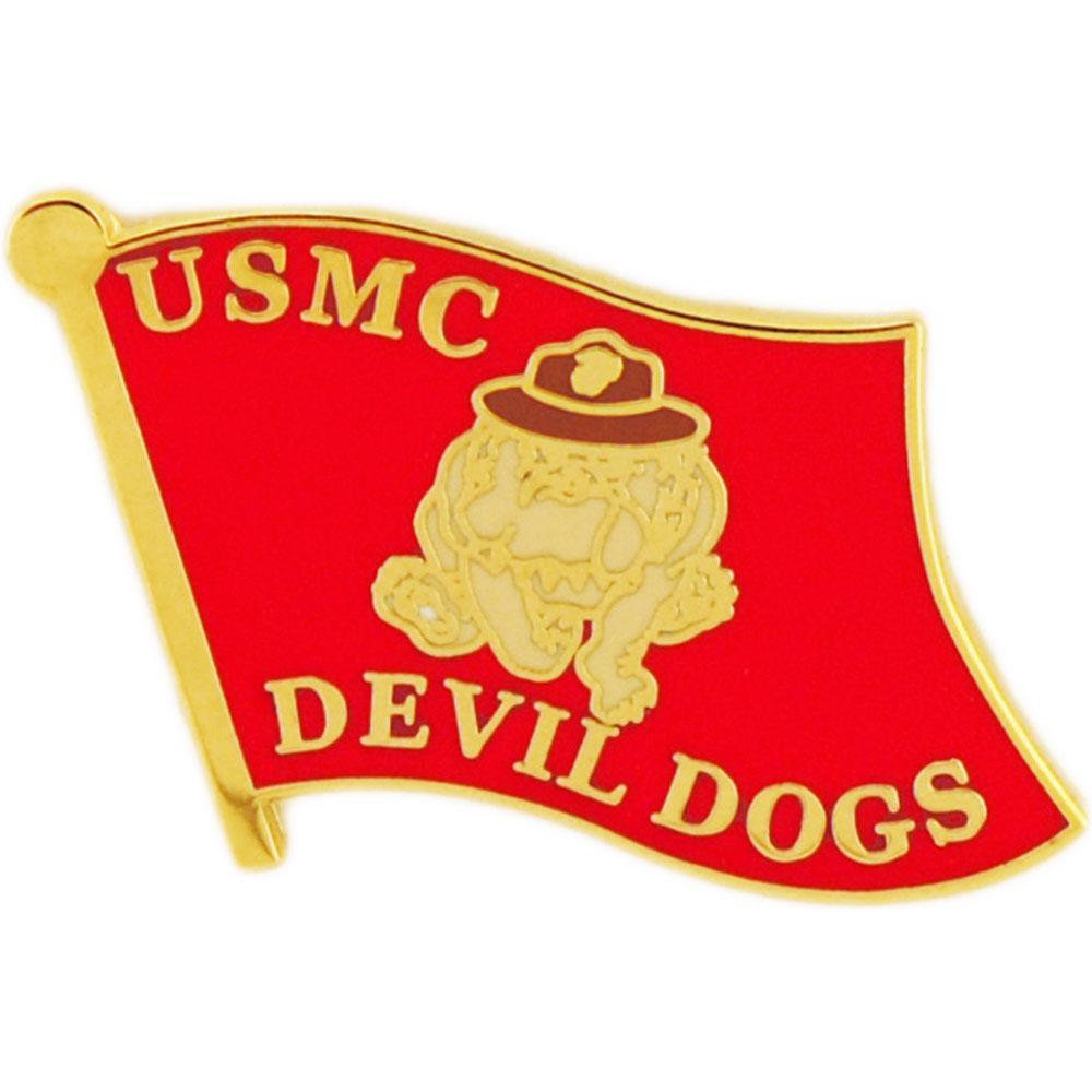 U.S.M.C. Devil Dog Flag Pin 1