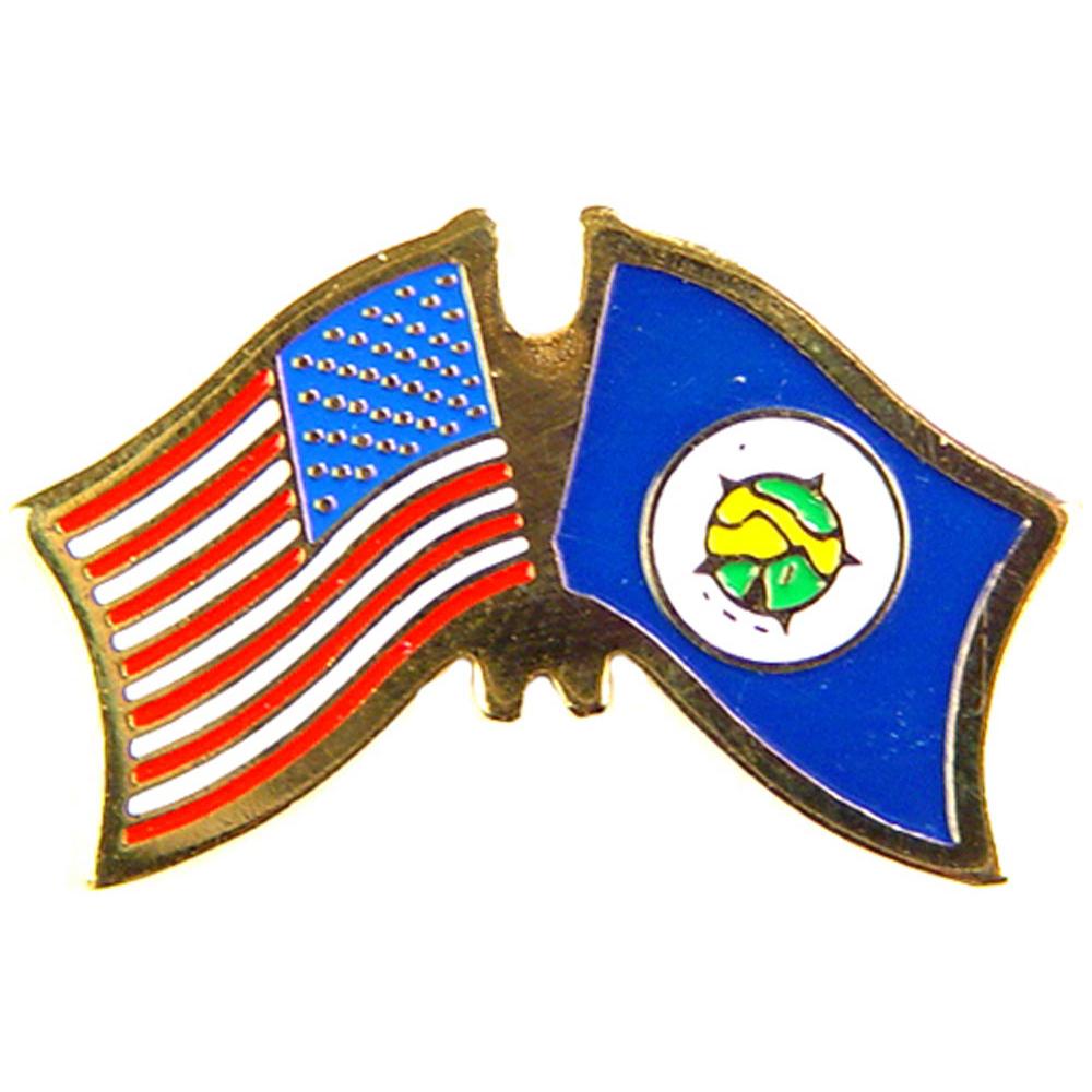 American &#x26; Minnesota Flags Pin 1&#x22;