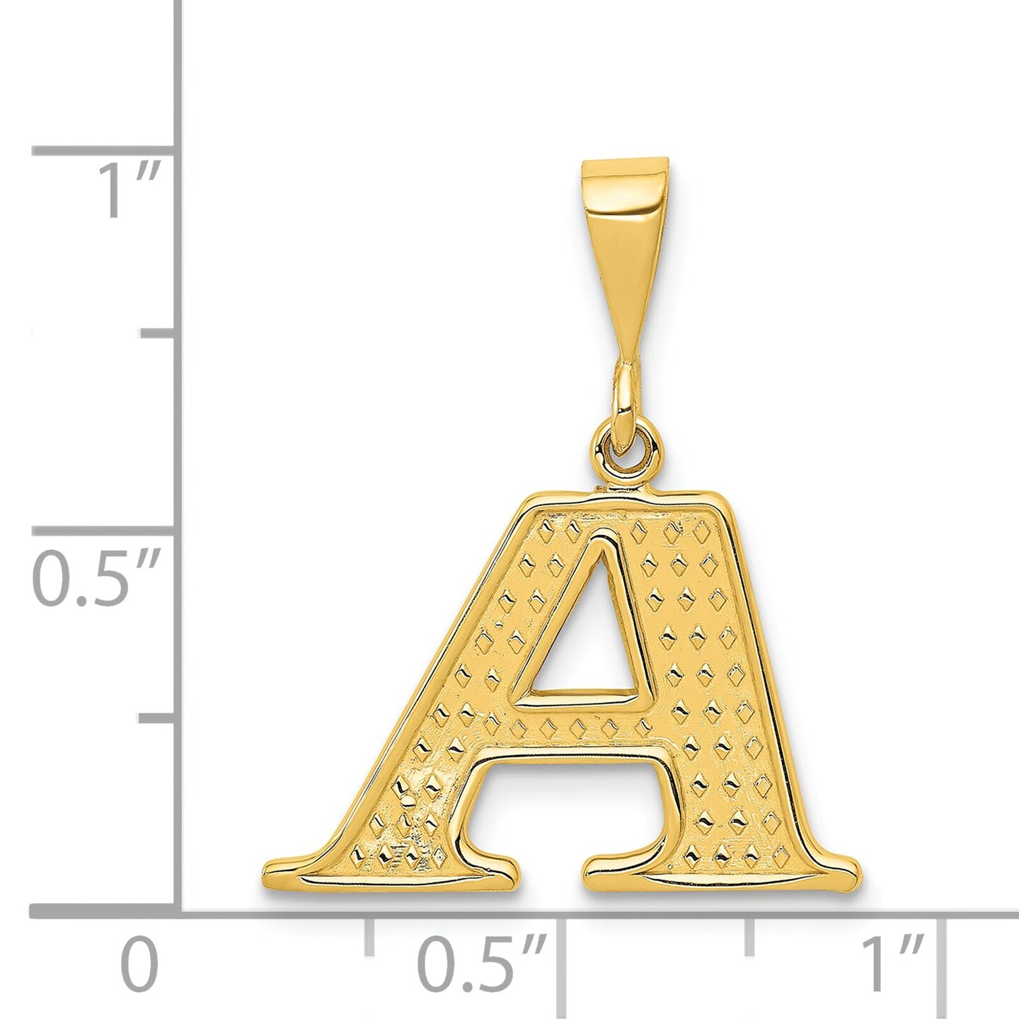 14K Yellow Gold Initial A Charm Letter Pendant Jewelry 26mm x 20mm