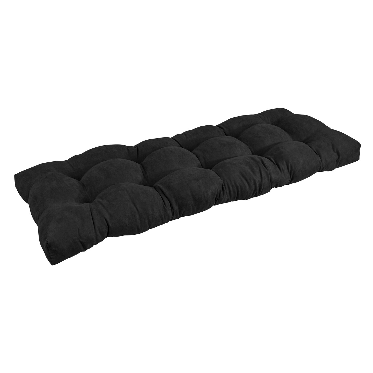 46-inch by 19-inch Tufted Solid Microsuede Bench Cushion Black-Color