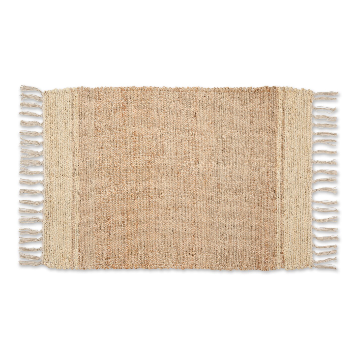 Contemporary Home Living 2&#x27; x 3&#x27; Off White with Natural Jute Chevron Hand-Loomed Rug