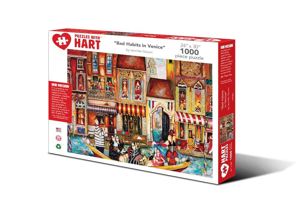 Hart 24&#x22;x30&#x22; 1000 pc Premium Jigsaw Puzzle - Bad Habits in Venice by Jennifer Garant