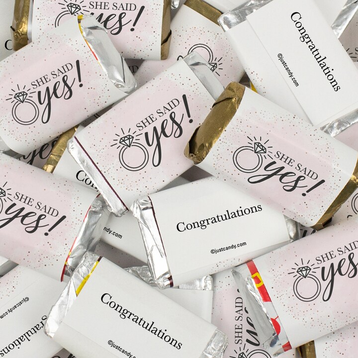 Engagement &#x26; Bridal Shower Party Candy Favors She Said Yes Hershey&#x27;s Miniatures Chocolate