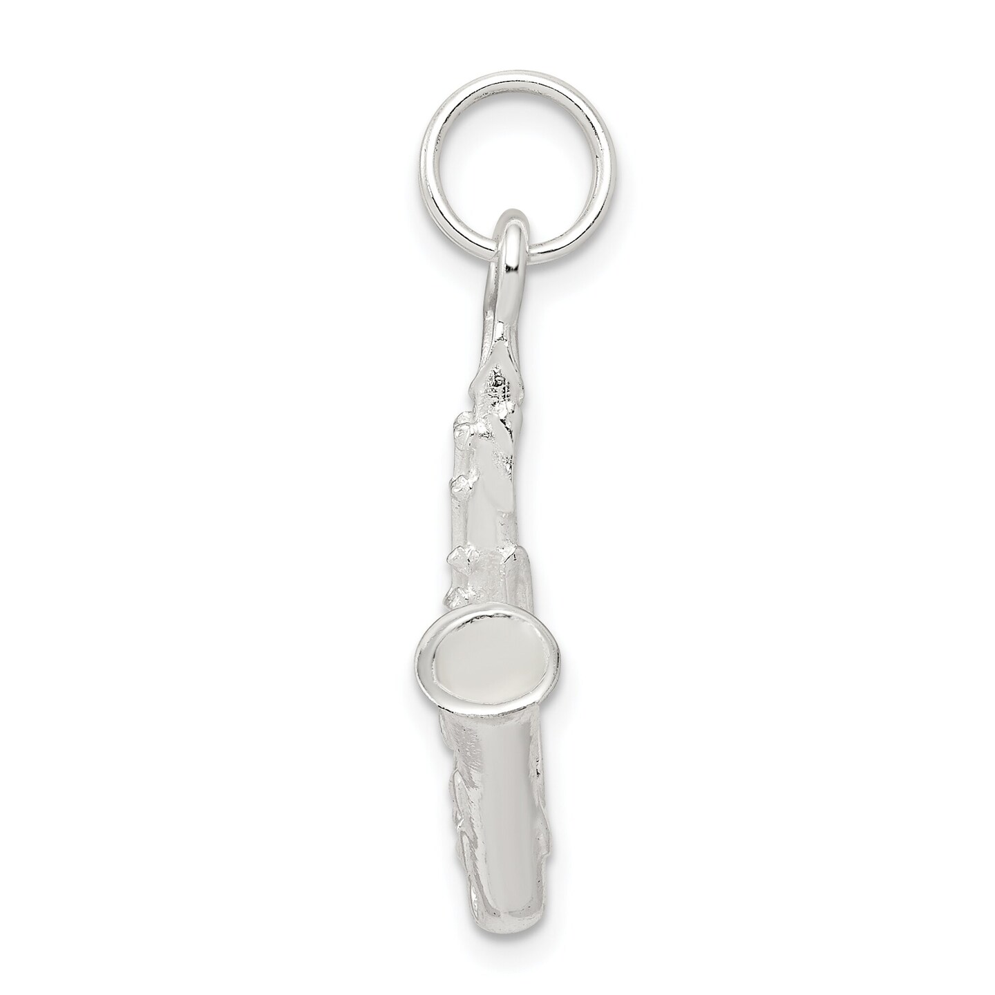 Sterling Silver Saxaphone Charm Music Pendant Jewelry 25mm x 15mm