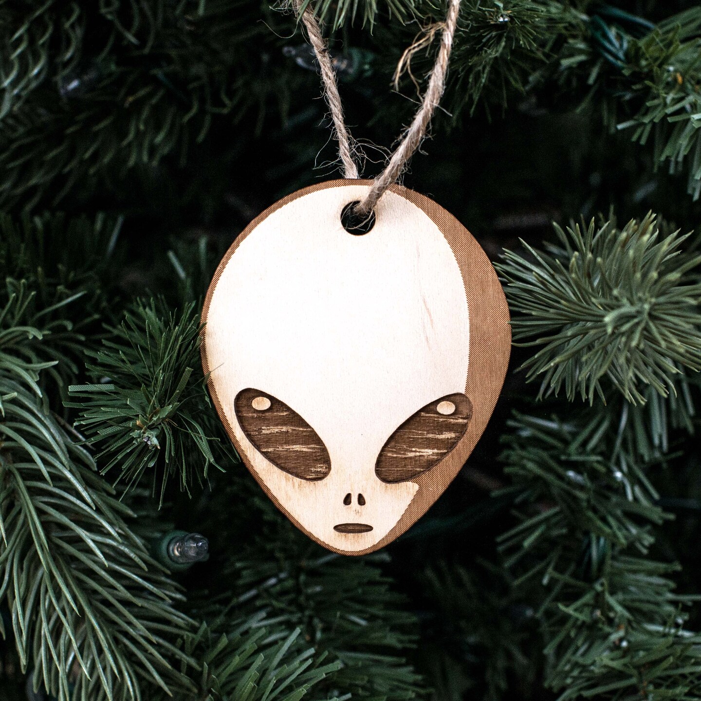 Ornament - Alien - Raw Wood 2.5x3in Ornament - Alien - Raw Wood 2.5x3in