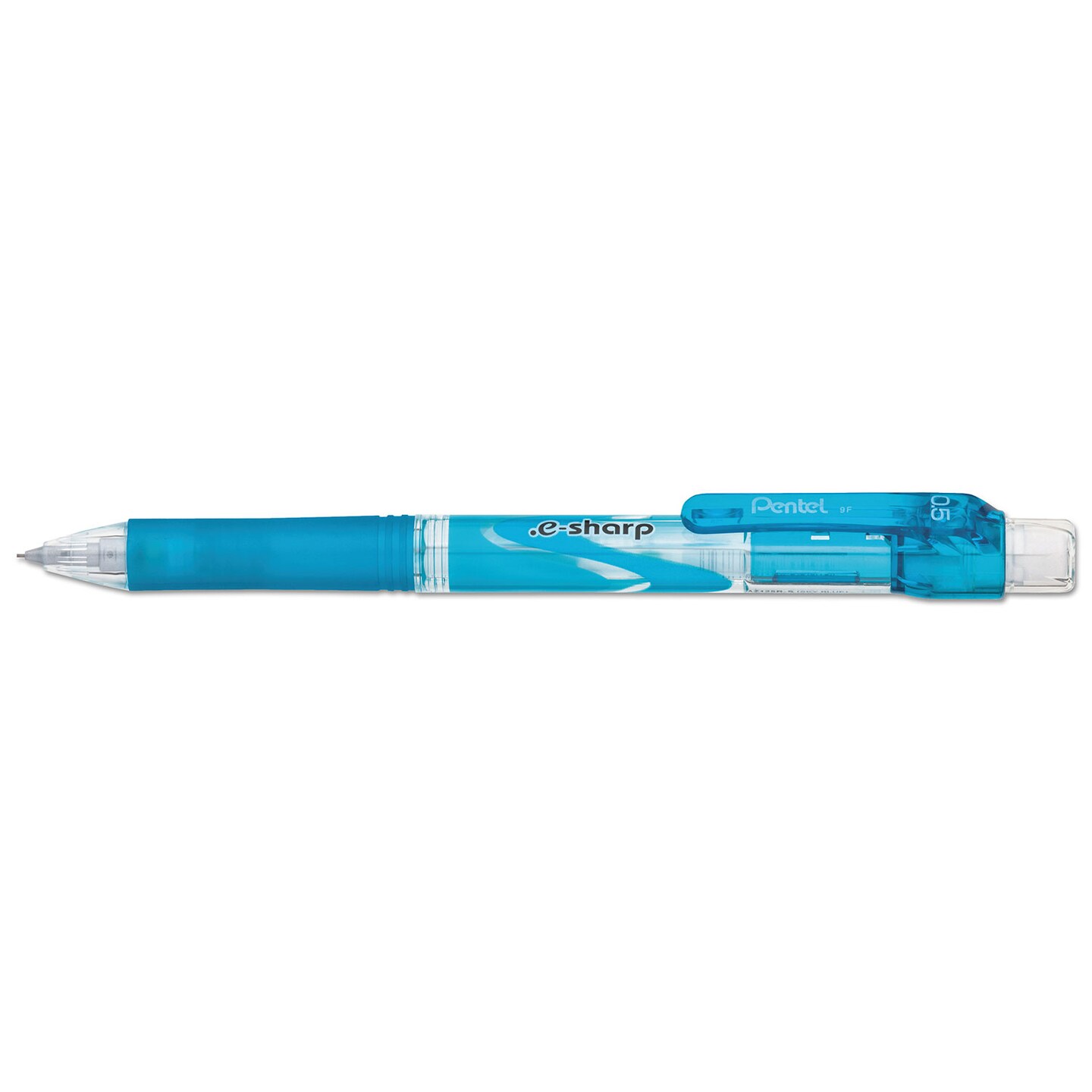 Pentel .e-Sharp Mechanical Pencil 0.5 mm HB 2.5 Black Lead Sky Blue Barrel Dozen