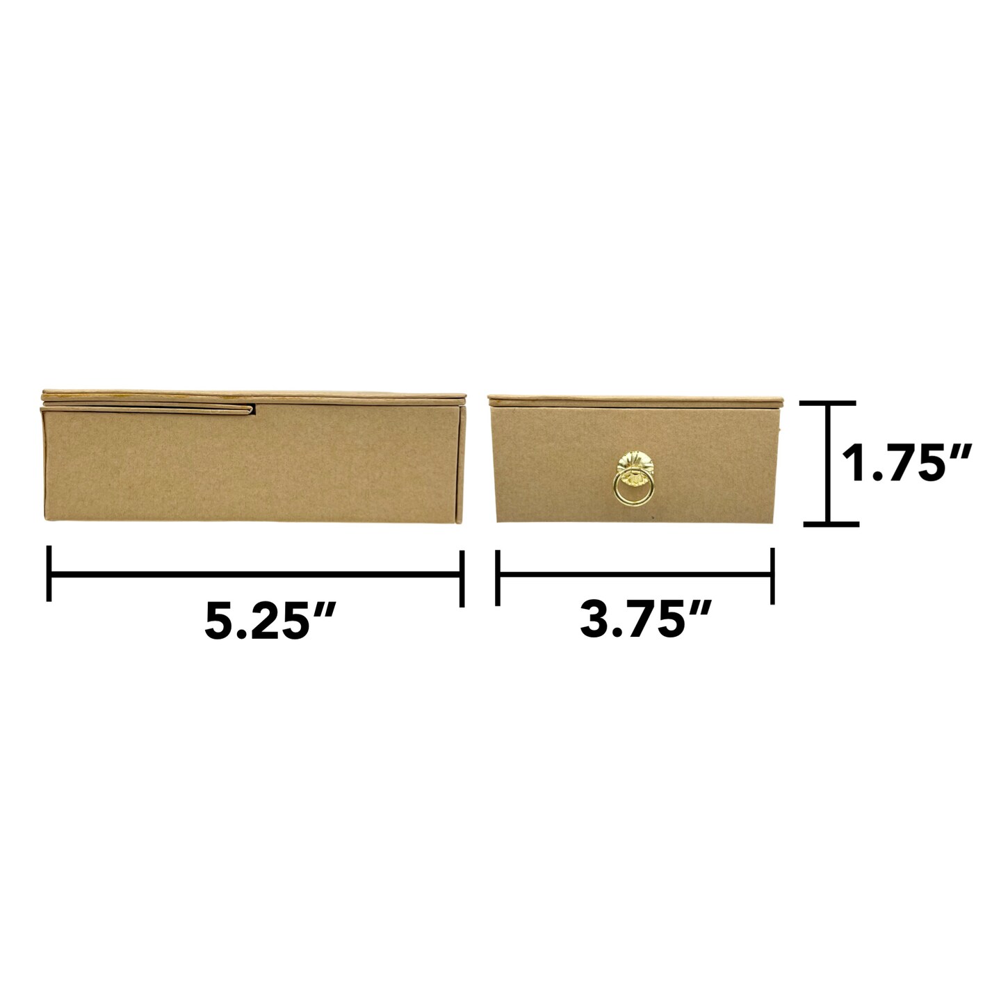 Value Pack of 3 Jewelry Photo Box With Drawer and Gold Finish Pull