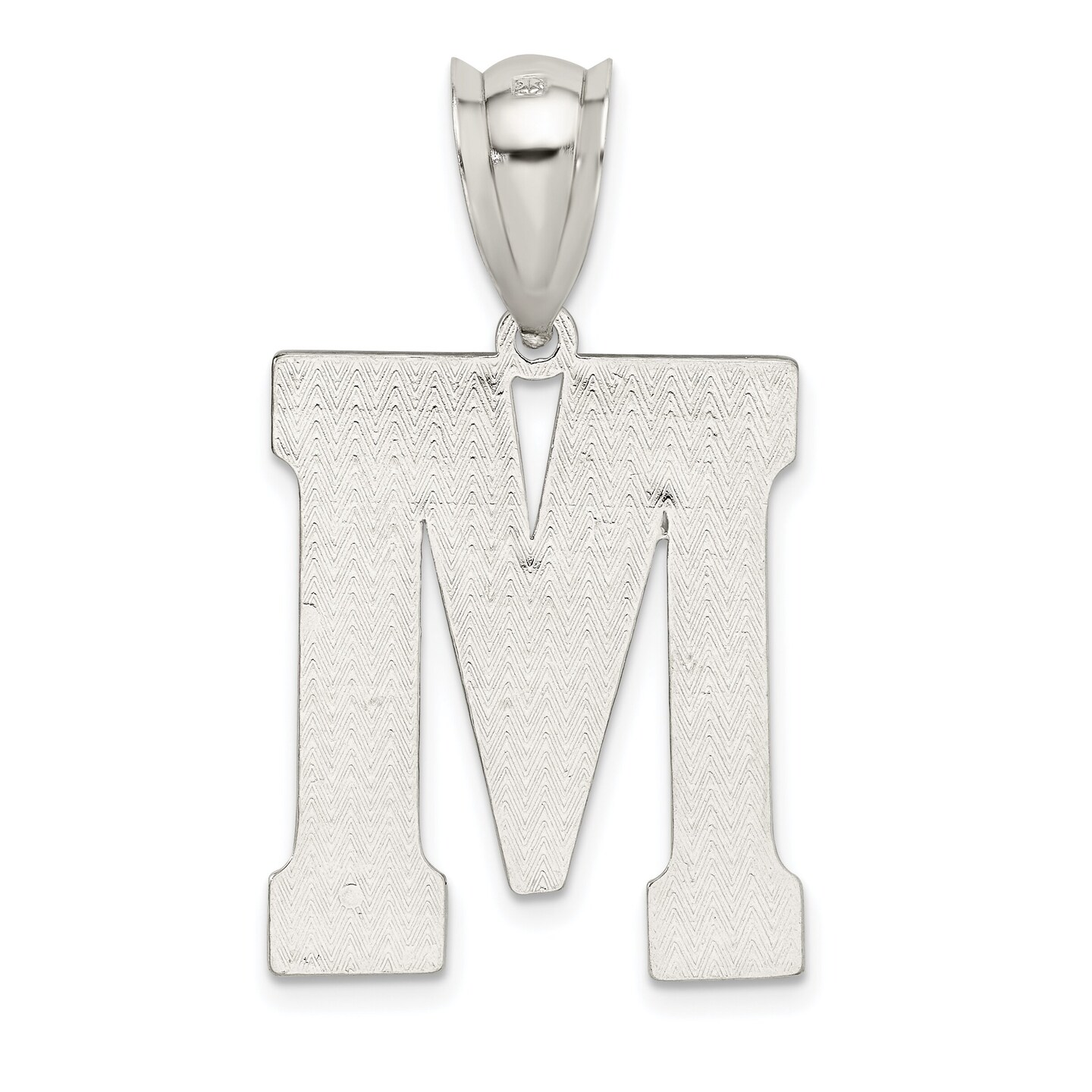 Sterling Silver Initial M Charm Jewerly 35mm x 15mm