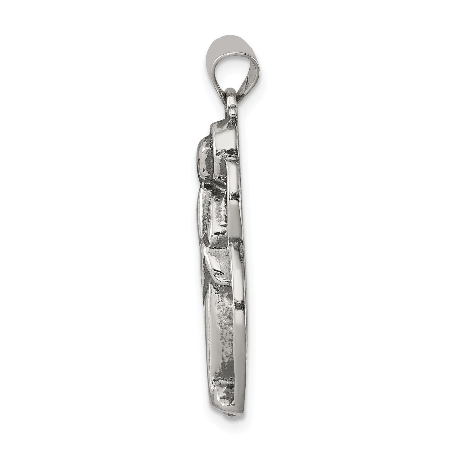 Sterling Silver Virgin Mary Charm Jewerly 32mm x 15mm