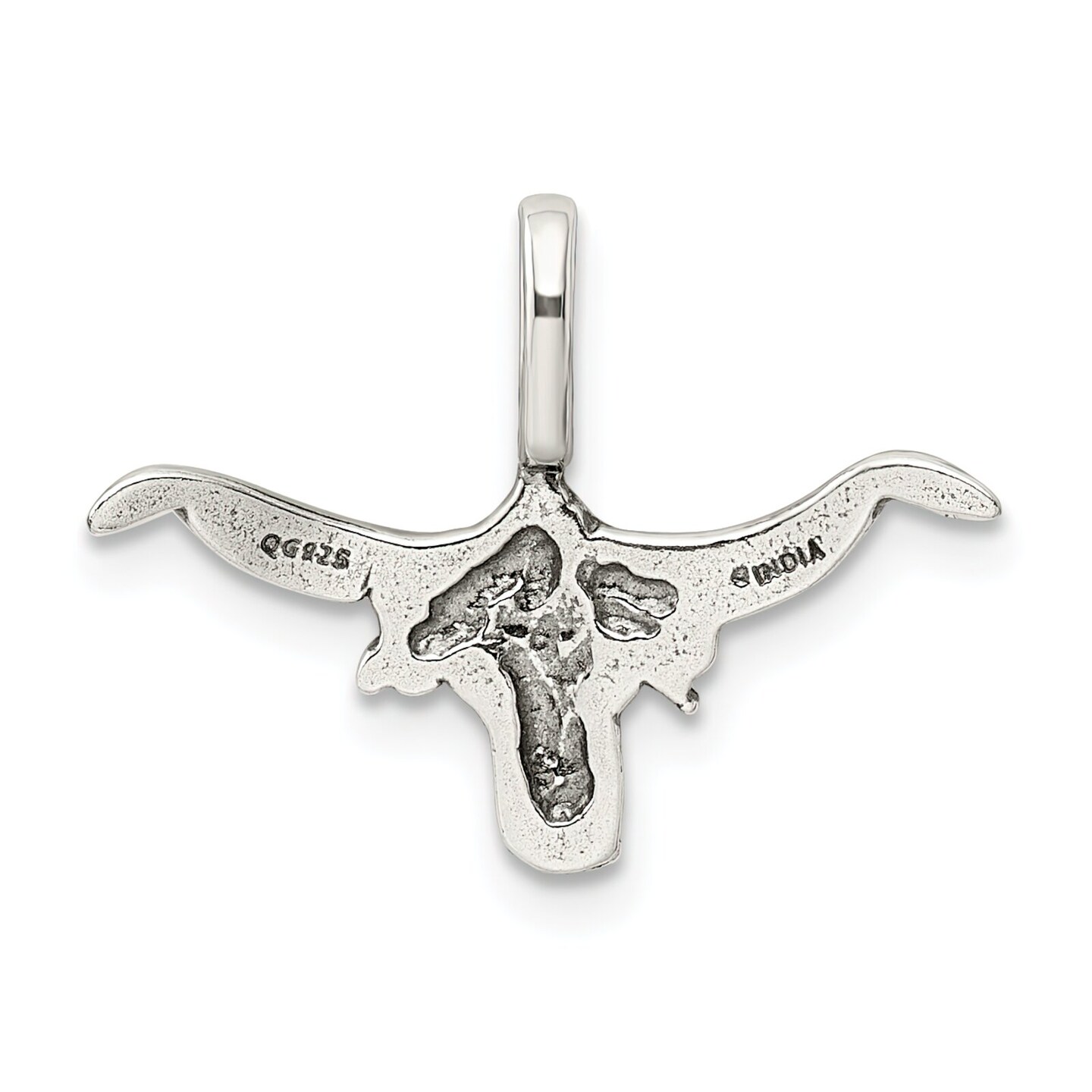 Sterling Silver Bull w/Horns Pendant Charm Jewelry 15mm x 23mm