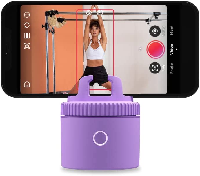 Pivo Pod Lite Auto Face Tracking Phone Holder, 360&#xB0; Rotation, Handsfree Video Recording - Purple