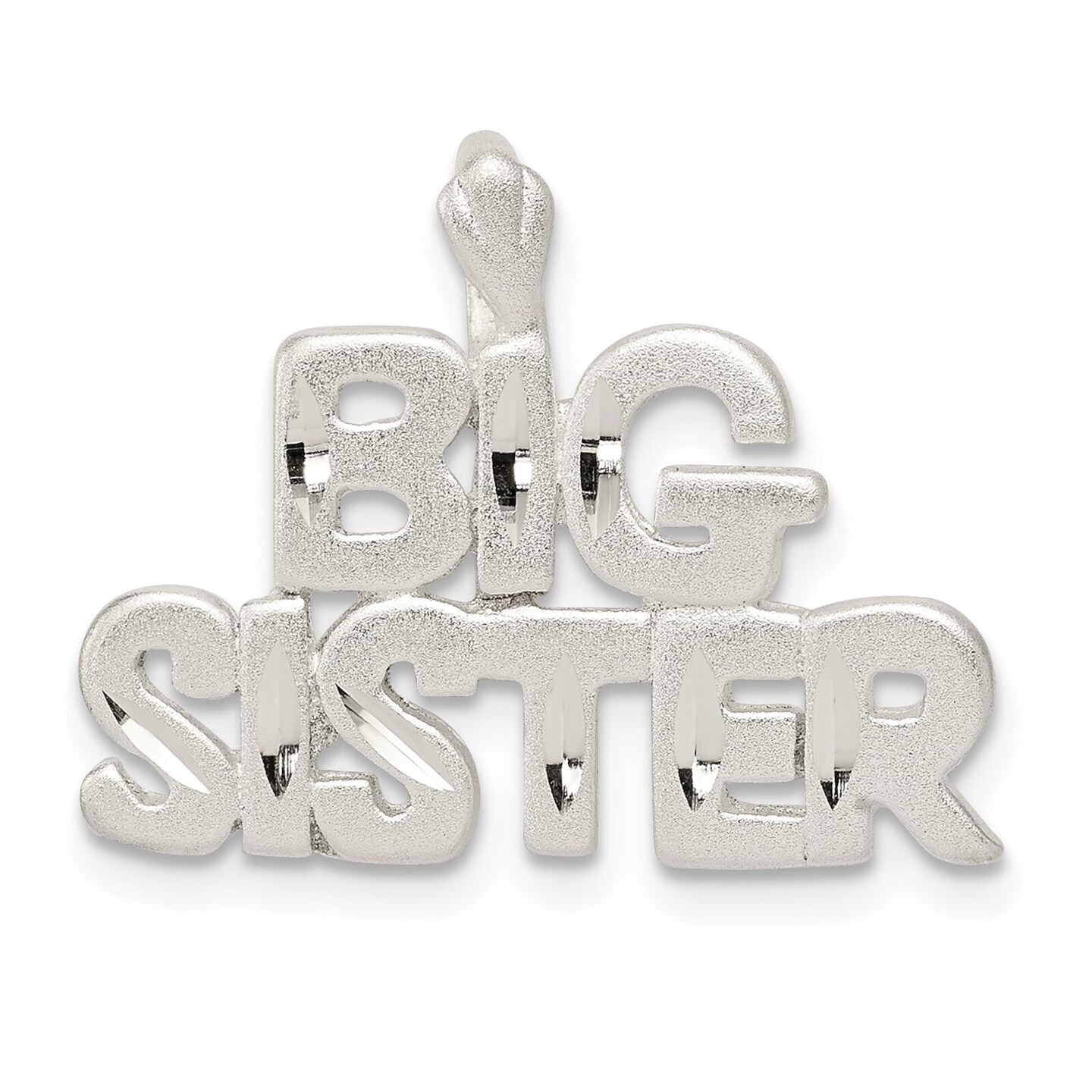 Sterling Silver Big Sister Charm Jewelry FindingKing 19mm x 23mm