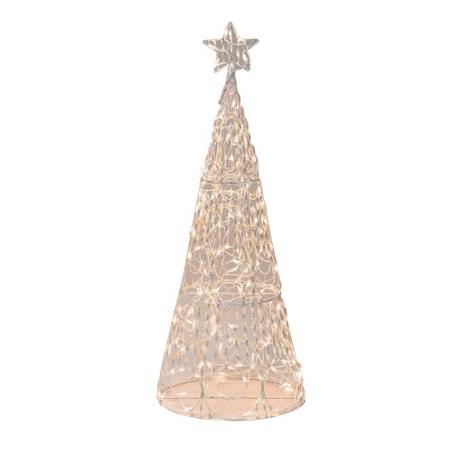 Brite Star 60&#x22; Winter Frost Gold LED Twinkling Christmas Tree Yard Decoration