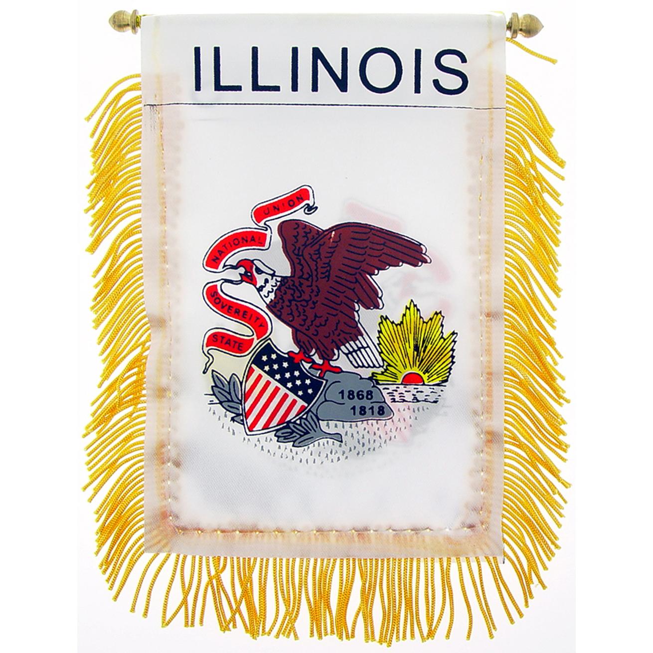 Illinois State Flag Mini Banner 3&#x22; x 5&#x22;