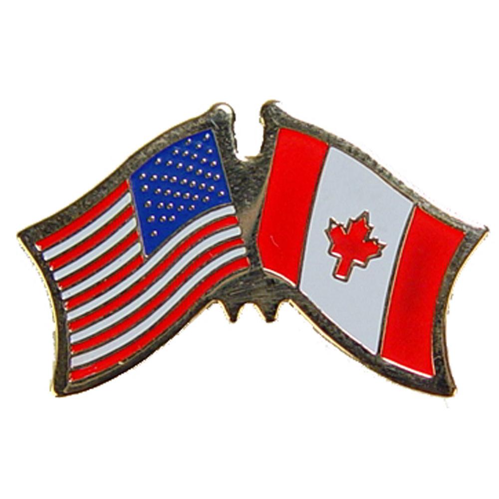 American & Canada Flags Pin 1