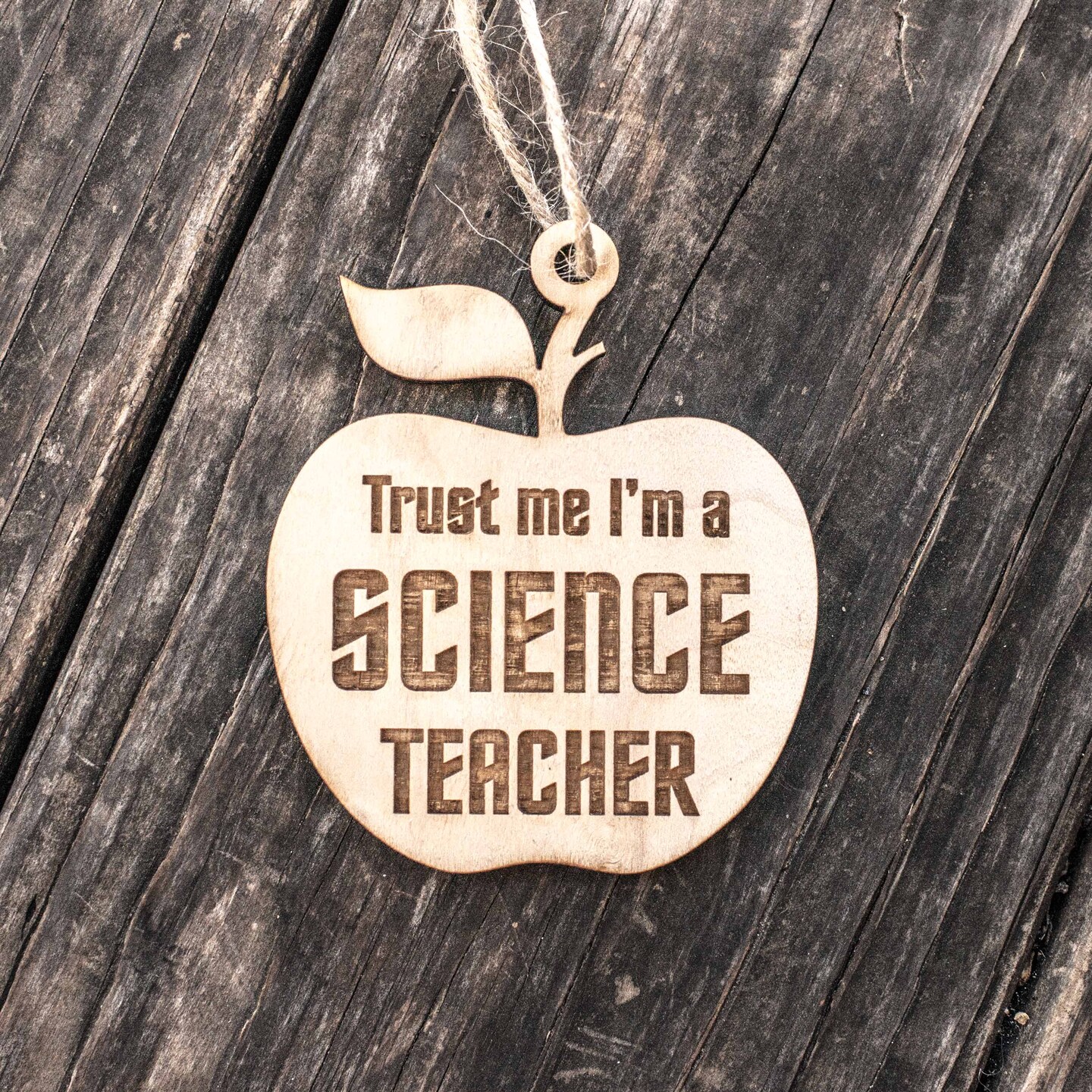 Ornament - Trust Me I'm a Science Teacher - Raw Wood 3x3in