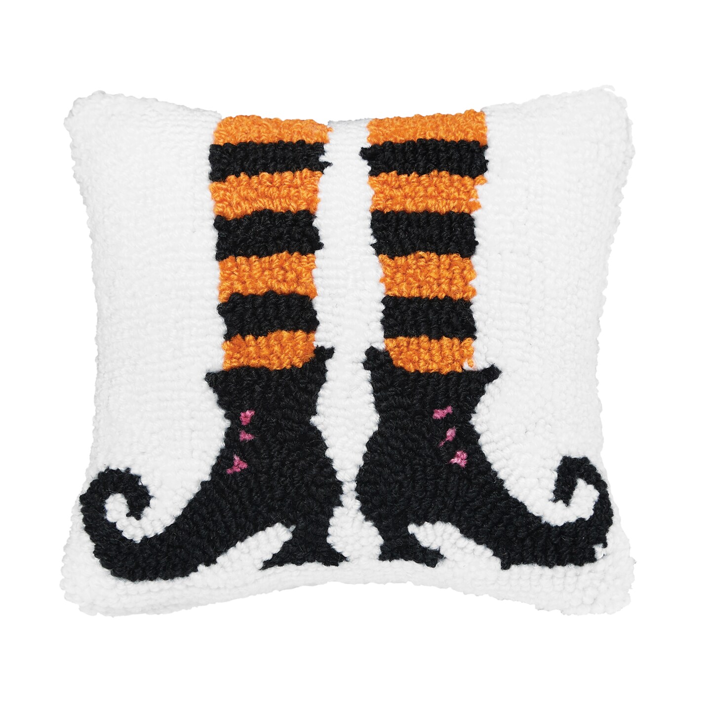 Witch Shoes Halloween Hooked Small/Petite Accent Pillow, 8&#x22; x 8&#x22;