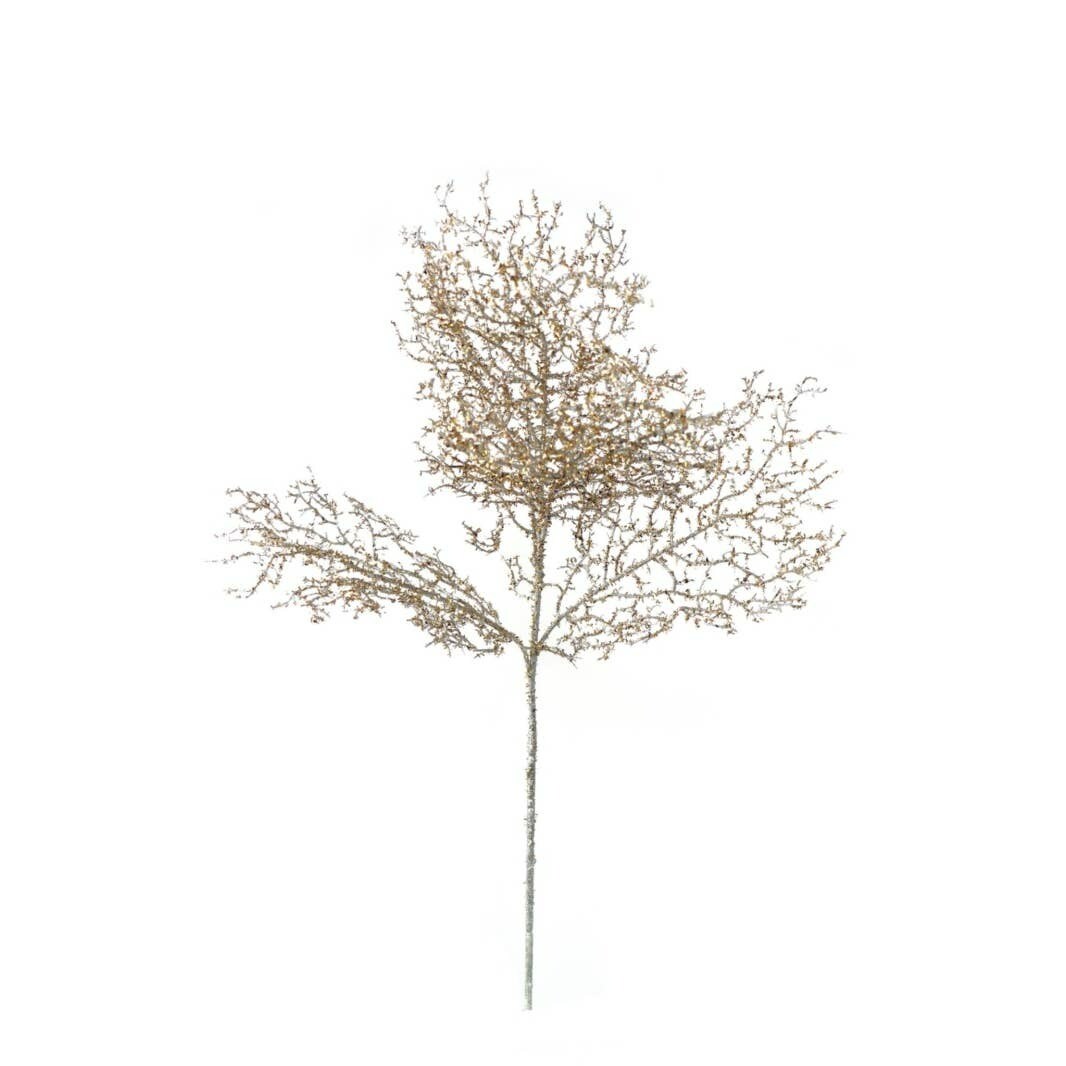 30" Gold Silver GLITTER CORAL FERN SPRAY24 Pieces, Floral Home by