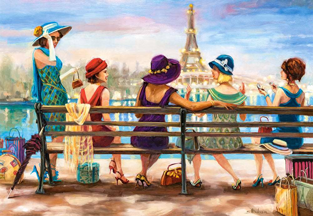1000 Piece Jigsaw Puzzle, Girls Day Out, Ladies of Paris, Elegant ladies, Paris puzzle, Adult Puzzle, Castorland C-104468-2