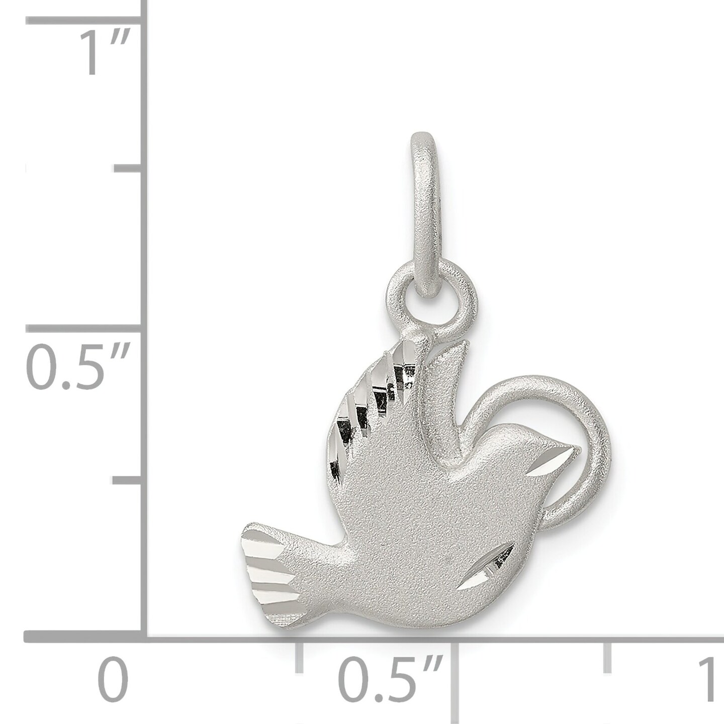 Sterling Silver Dove Charm Jewerly 15mm x 16mm