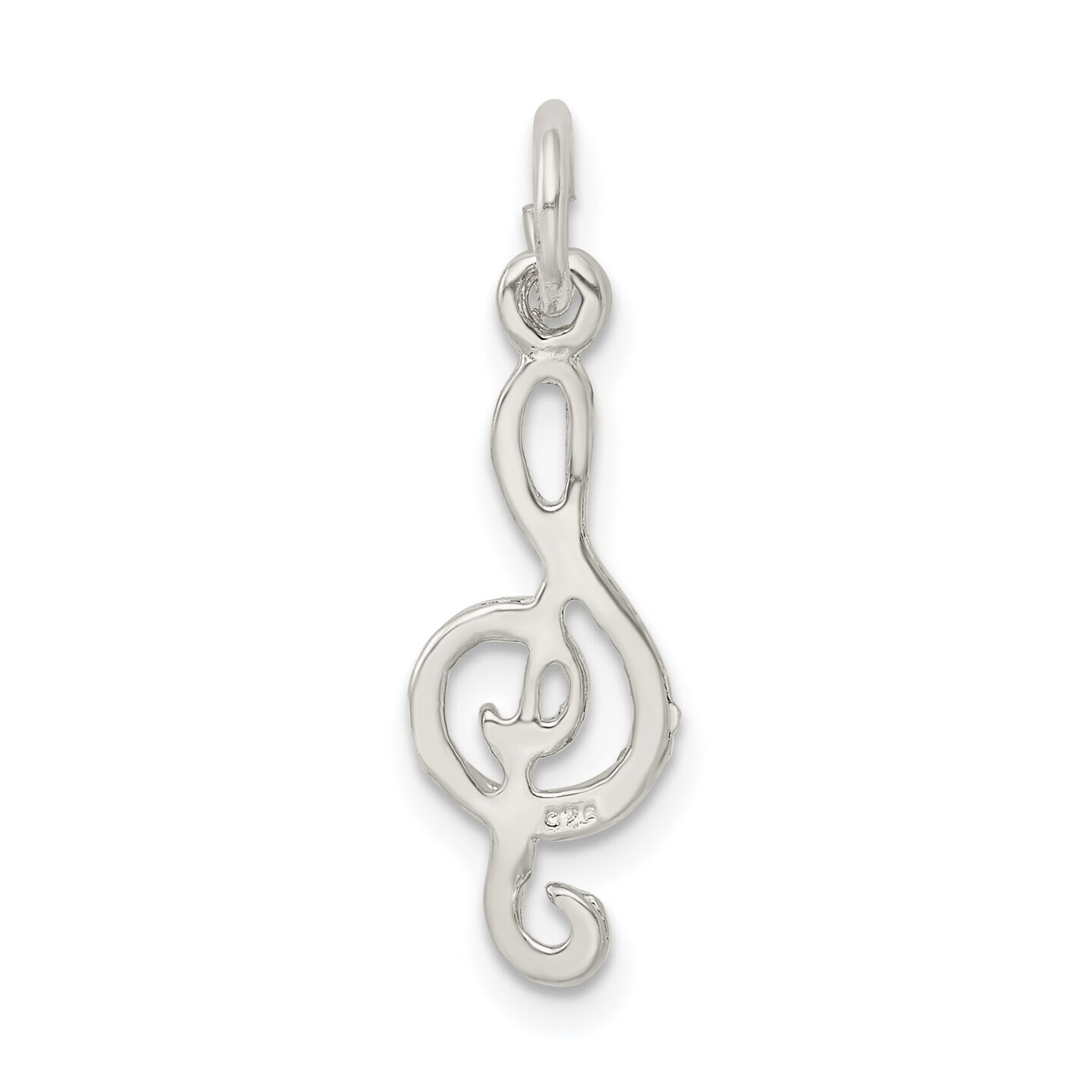 Sterling Silver Treble Clef Charm Pendant Music Jewelry 22 X 9mm