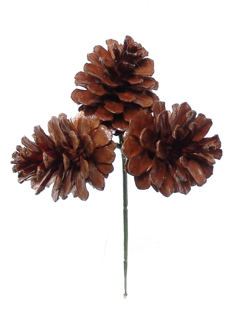 1.5&#x22; LACQUERED PINE CONE PICK Faux