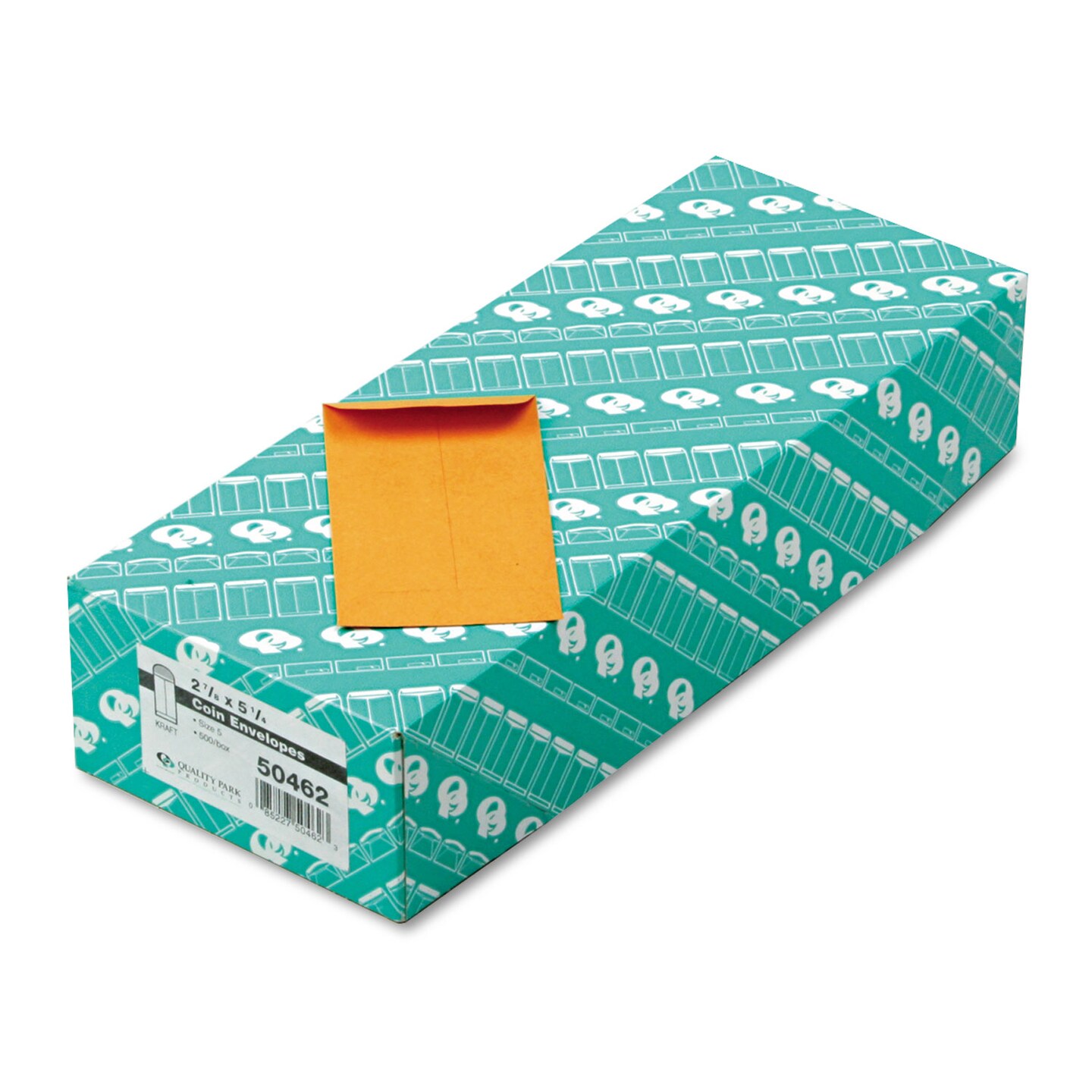 Quality Park Kraft Coin Small Parts Envelope 5 Square Flap Gummed Closure 2.88 x 5.25 Brown Kraft 500/Box