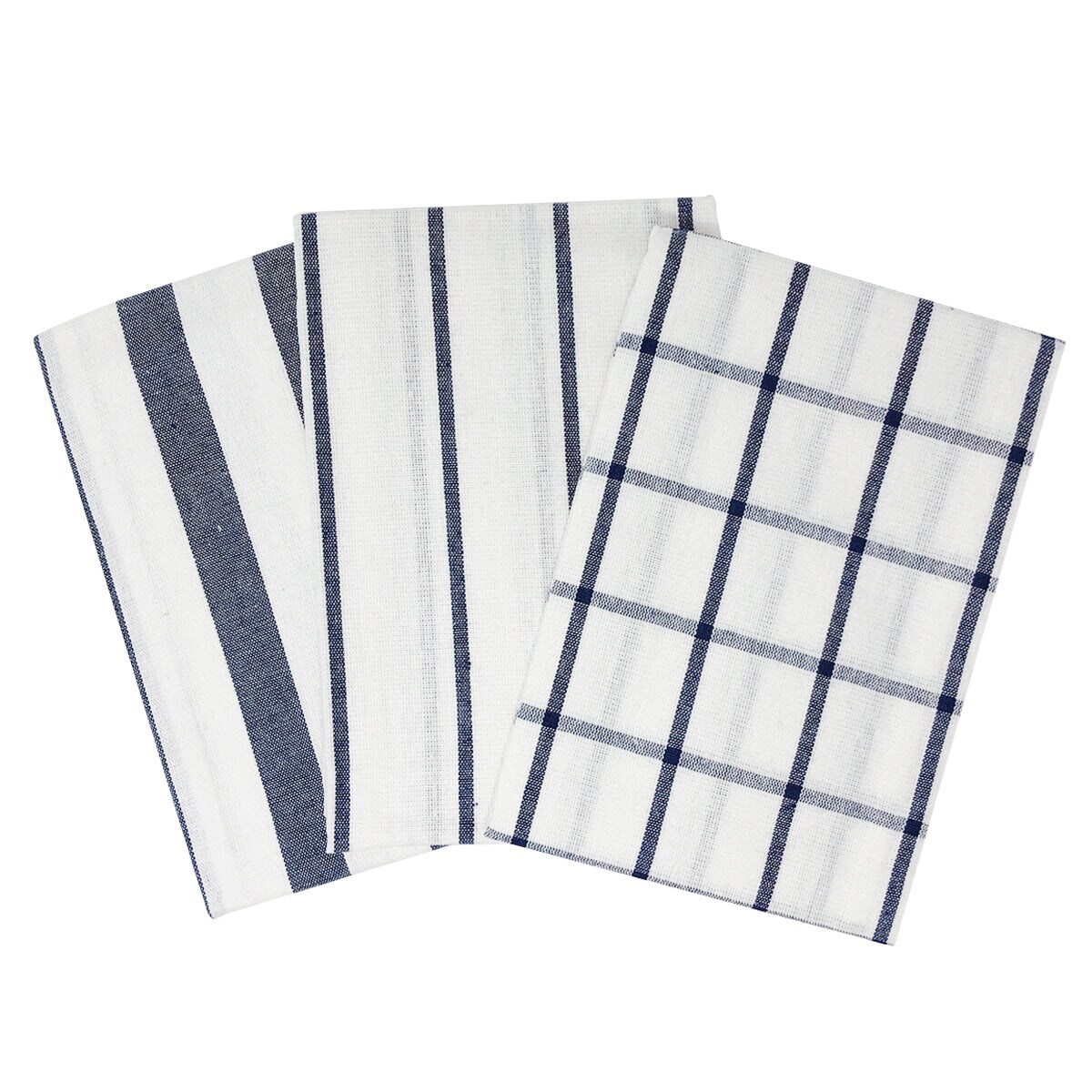 Wrapables 100% Cotton Kitchen Dish Towels (Set of 3), Black, 3