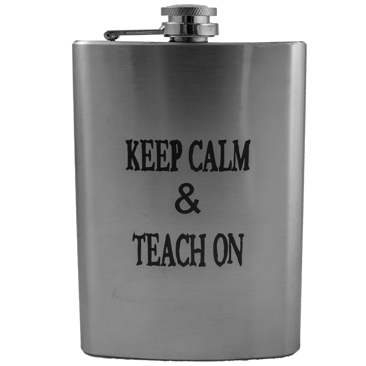 8oz Keep Calm and Teach On Stainless Steel Flask 8oz Keep Calm and Teach On Stainless Steel Flask