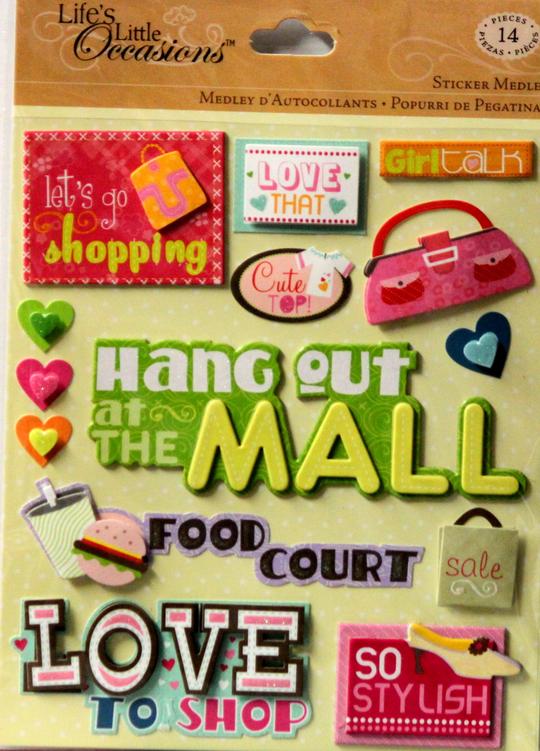 K &#x26; Company Life&#x27;s Little Occasions Mall Dimensional Stickers Medley