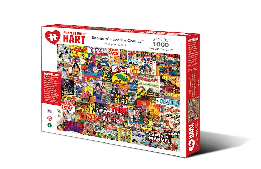 Hart 24&#x22;x30&#x22; 1000 pc Premium Jigsaw Puzzle - Boomers&#x27; Favorite Comics 
