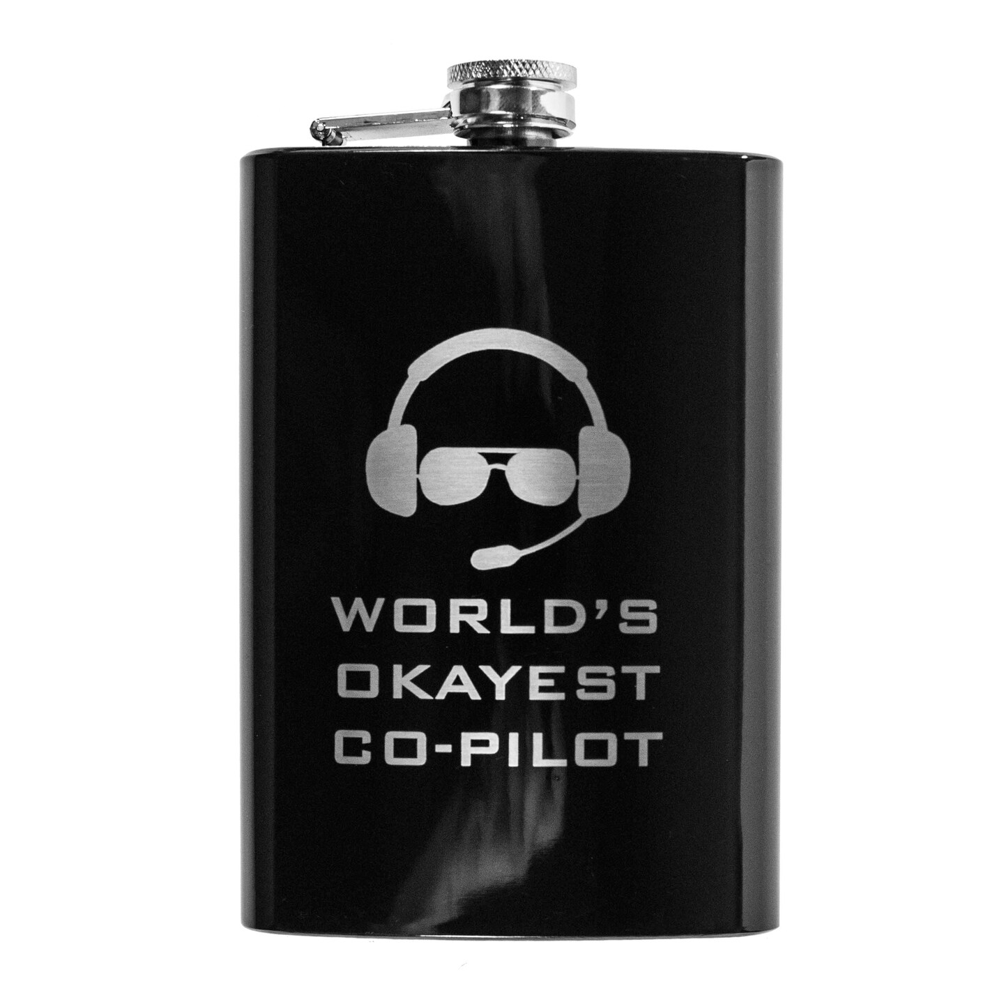8oz BLACK World's Okayest Co-Pilot Flask 8oz BLACK World's Okayest Co-Pilot Flask