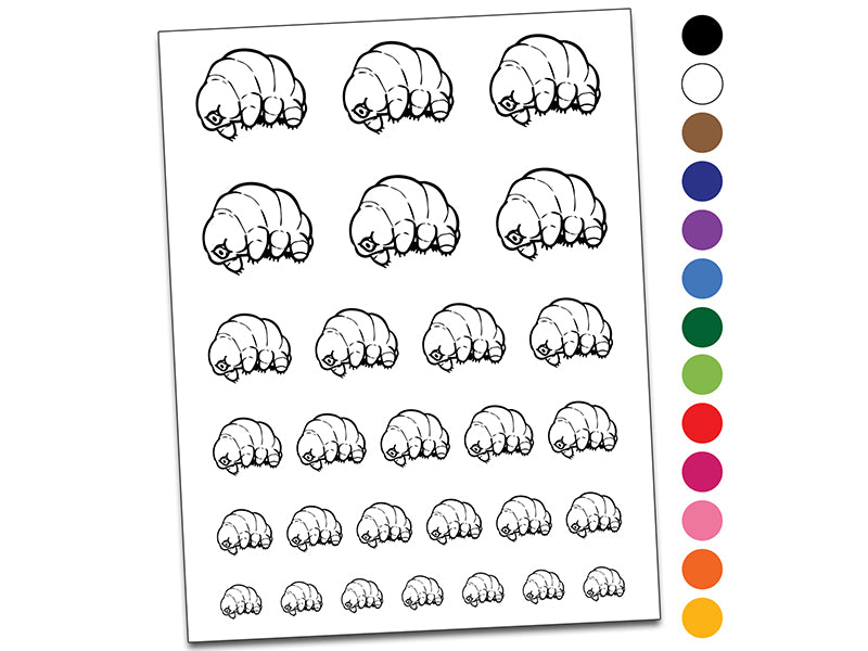 Tardigrade Water Bear Microscopic Organism Temporary Tattoo Water Resistant Fake Body Art Set Collection