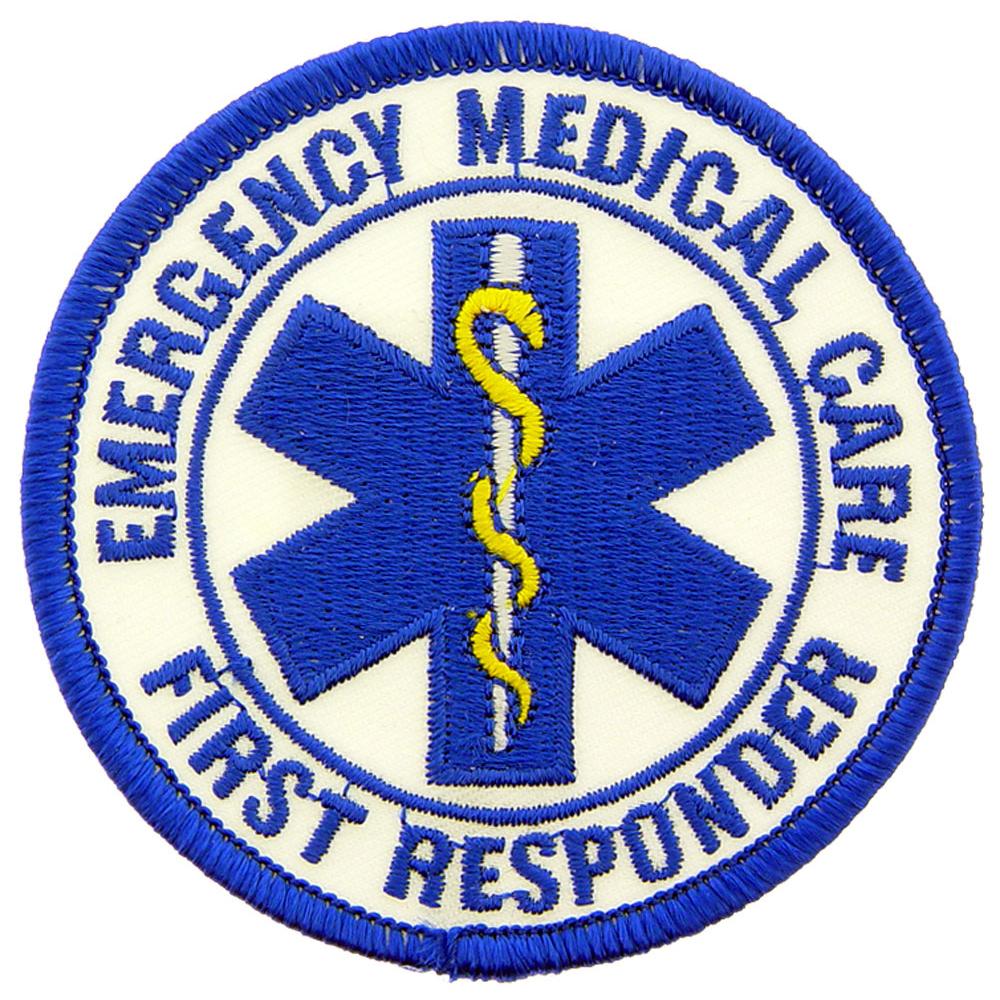 EMT First Responder Patch Blue & White 3