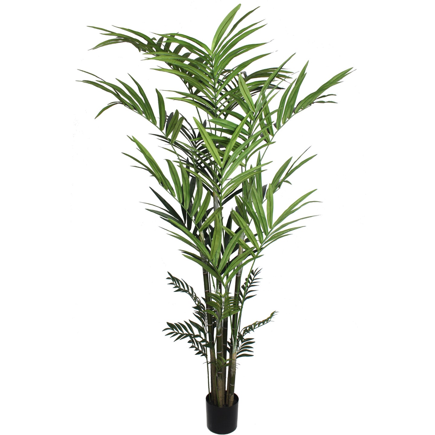 8ft Kentia Palm Tree in Black Pot with 399 Silk Leaves by Floral Home&#xAE;