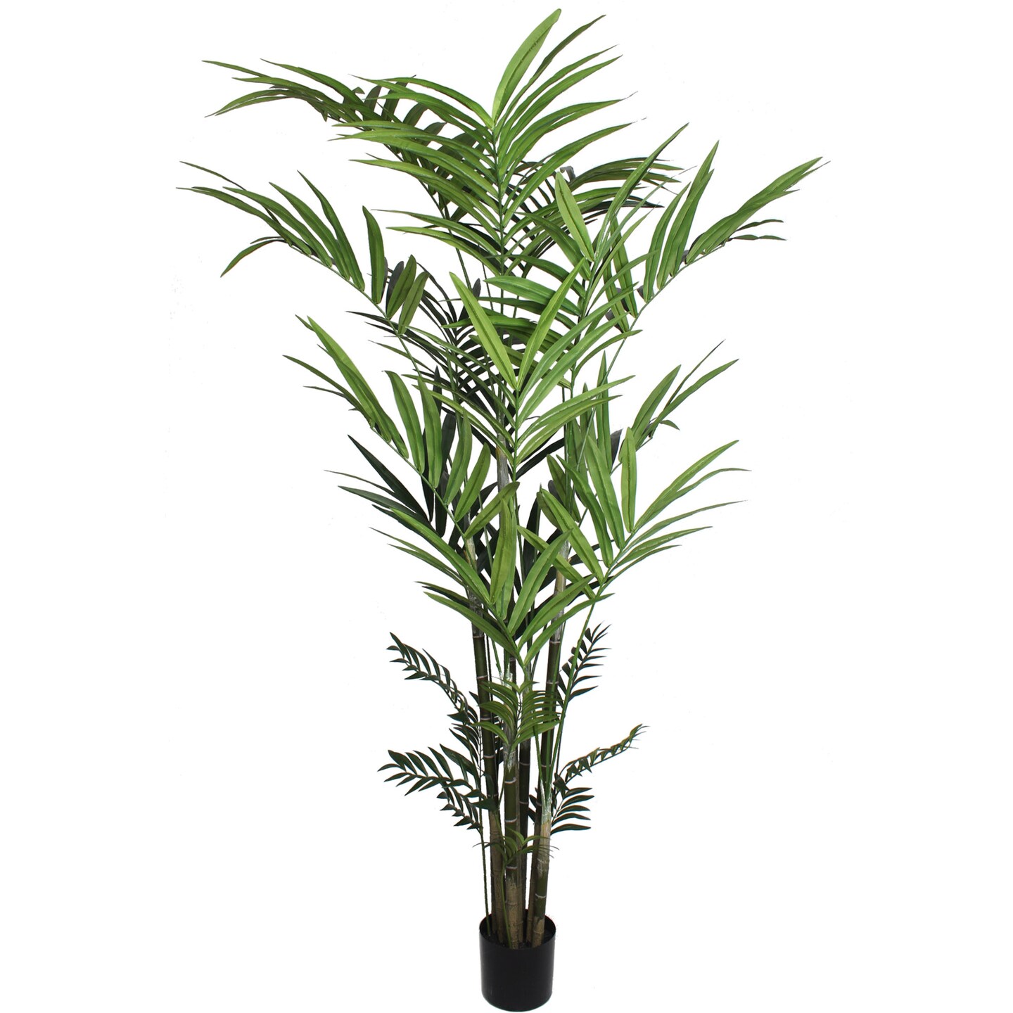 8-Foot Kentia Palm Tree in Black Pot with 399 Silk Leaves - Lifelike Indoor/Outdoor Foliage for Home & Office Décor - Tropical Elegance, Floral Home by Artificial Flowers