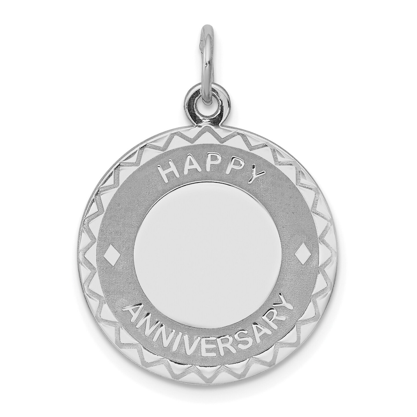 Sterling Silver Happy Anniversary Engravable Charm